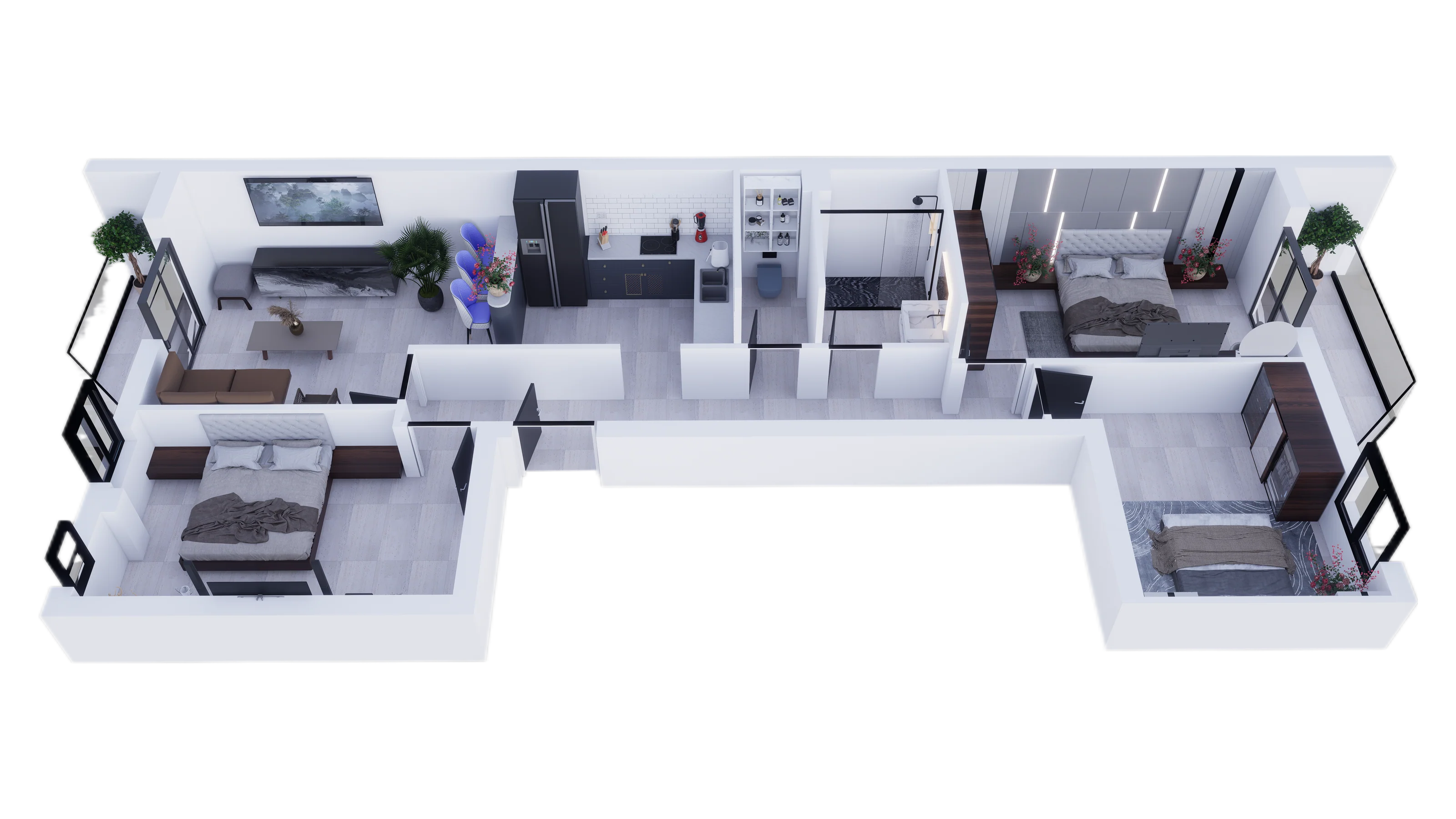 Plan 3D — F4 — Étage Courant